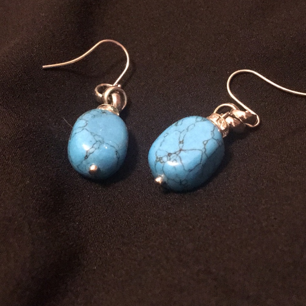 Small Turquoise earrings, Sterling Silver